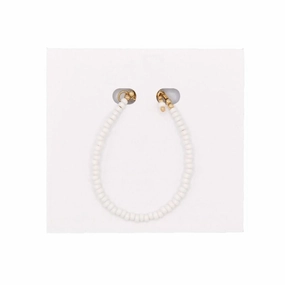 14K Gold Filled Bracelet - Mini Opaque White