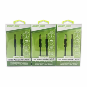 Auxiliary Audio Cable 7FT - 3 Pieces Per Pack 24637