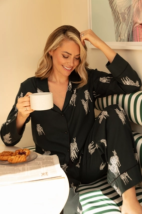 Blake Zebra Print Pyjama Top, Size UK 8