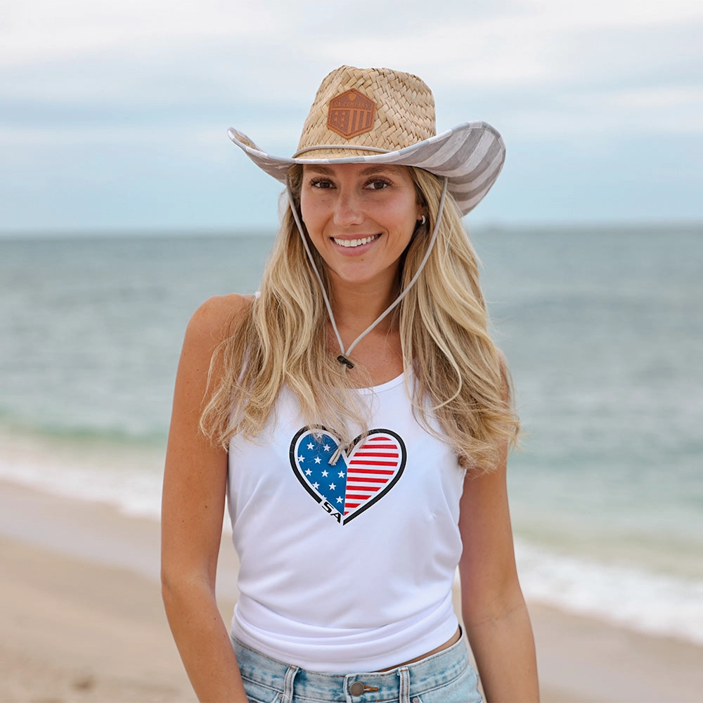 Cowboy Straw Hat | Ghost American Flag