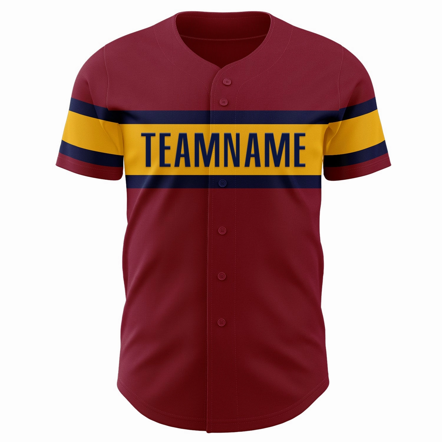 Custom Crimson Gold-Navy Authentic Baseball Jersey