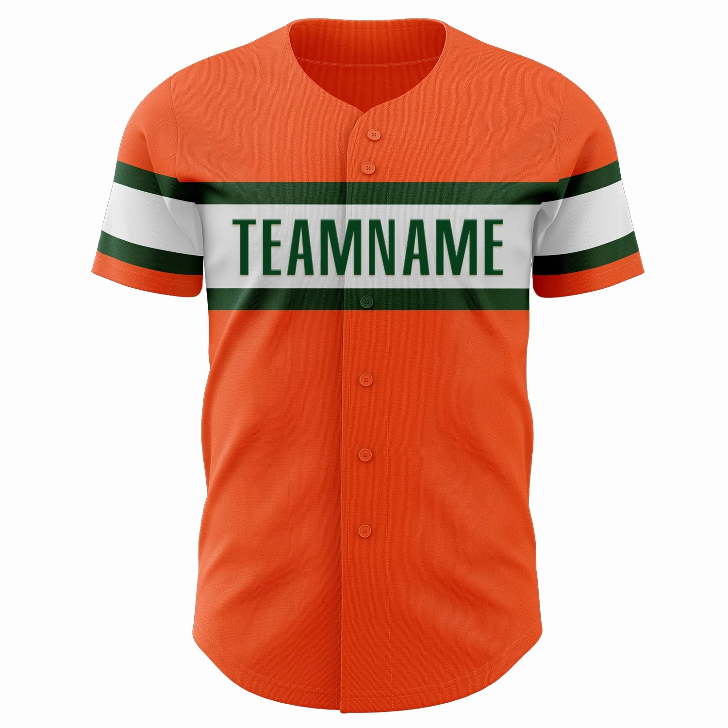 Custom Orange Green-White Authentic Baseball Jersey