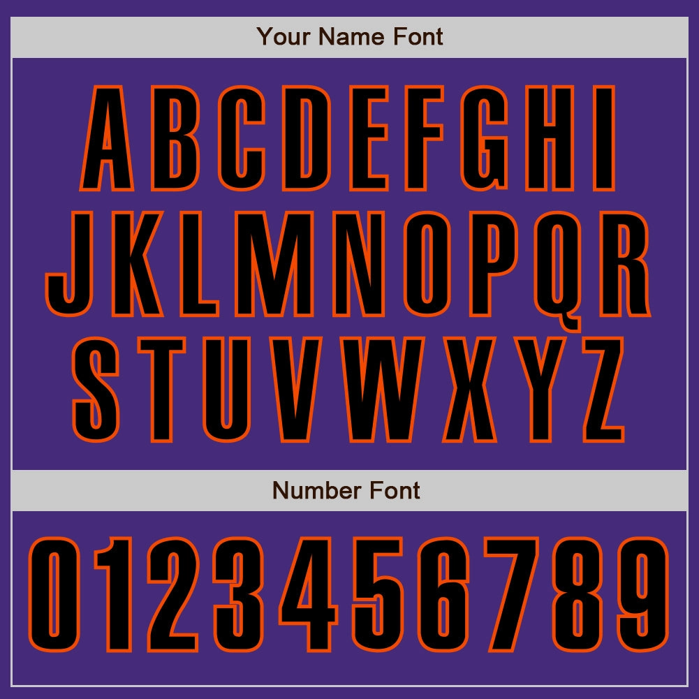 Custom Purple Black-Orange Authentic Baseball Jersey