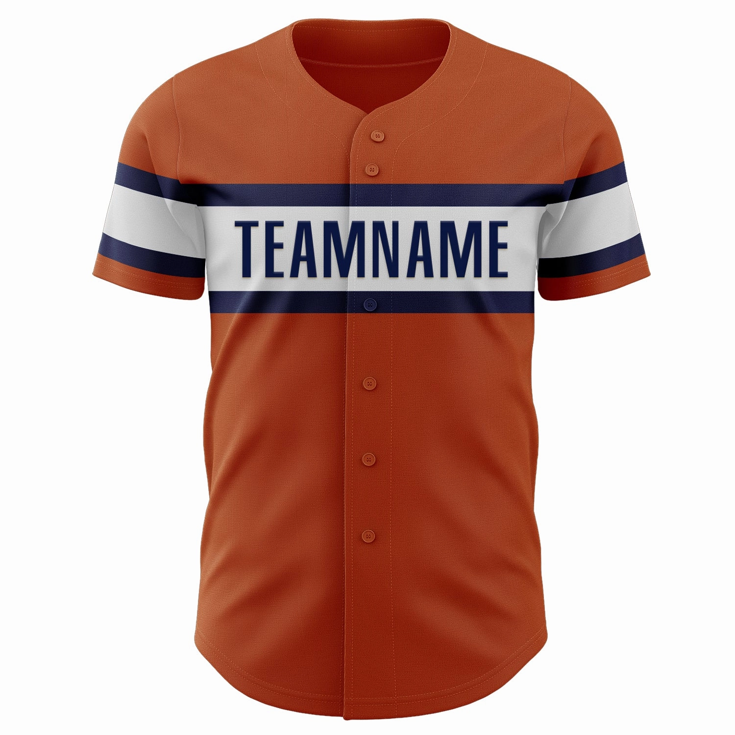 Custom Texas Orange White-Navy Authentic Baseball Jersey