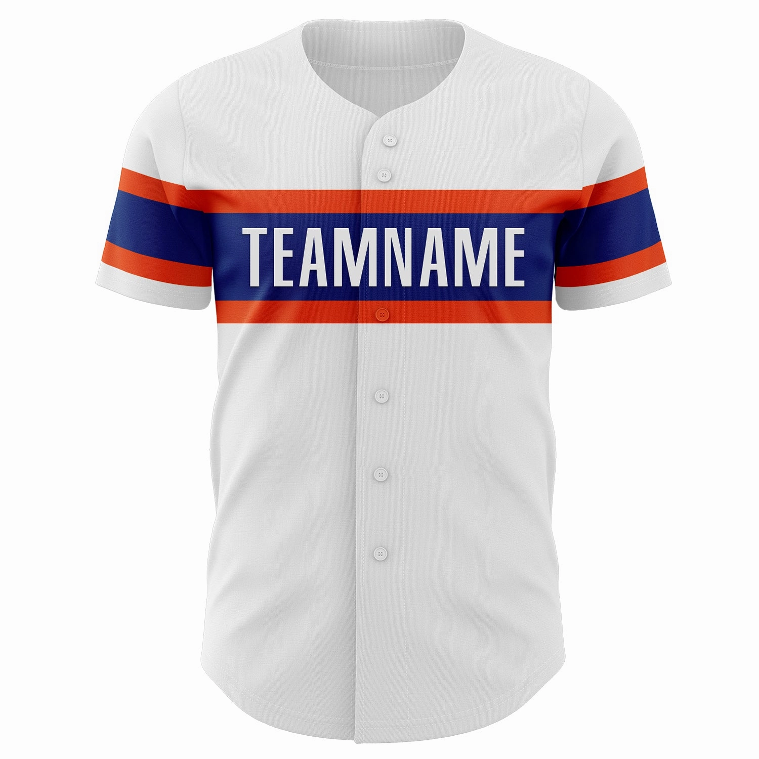 Custom White Orange-Royal Authentic Baseball Jersey