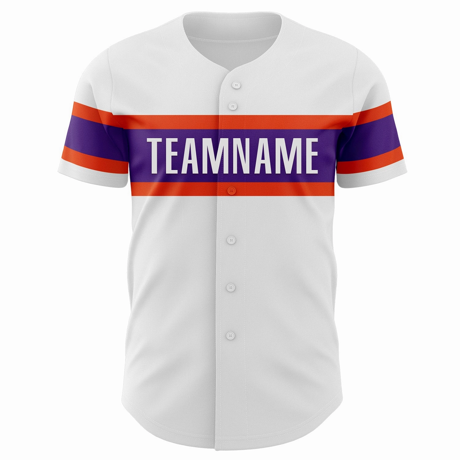Custom White Purple-Orange Authentic Baseball Jersey