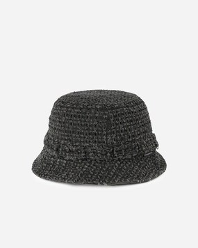 Damaged Denim Jungle Bucket Hat Black