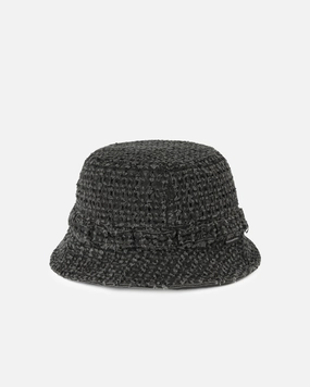 Damaged Denim Jungle Bucket Hat Black