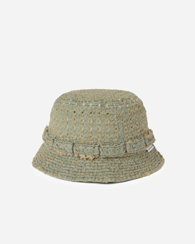 Damaged Denim Jungle Bucket Hat Washed Blue