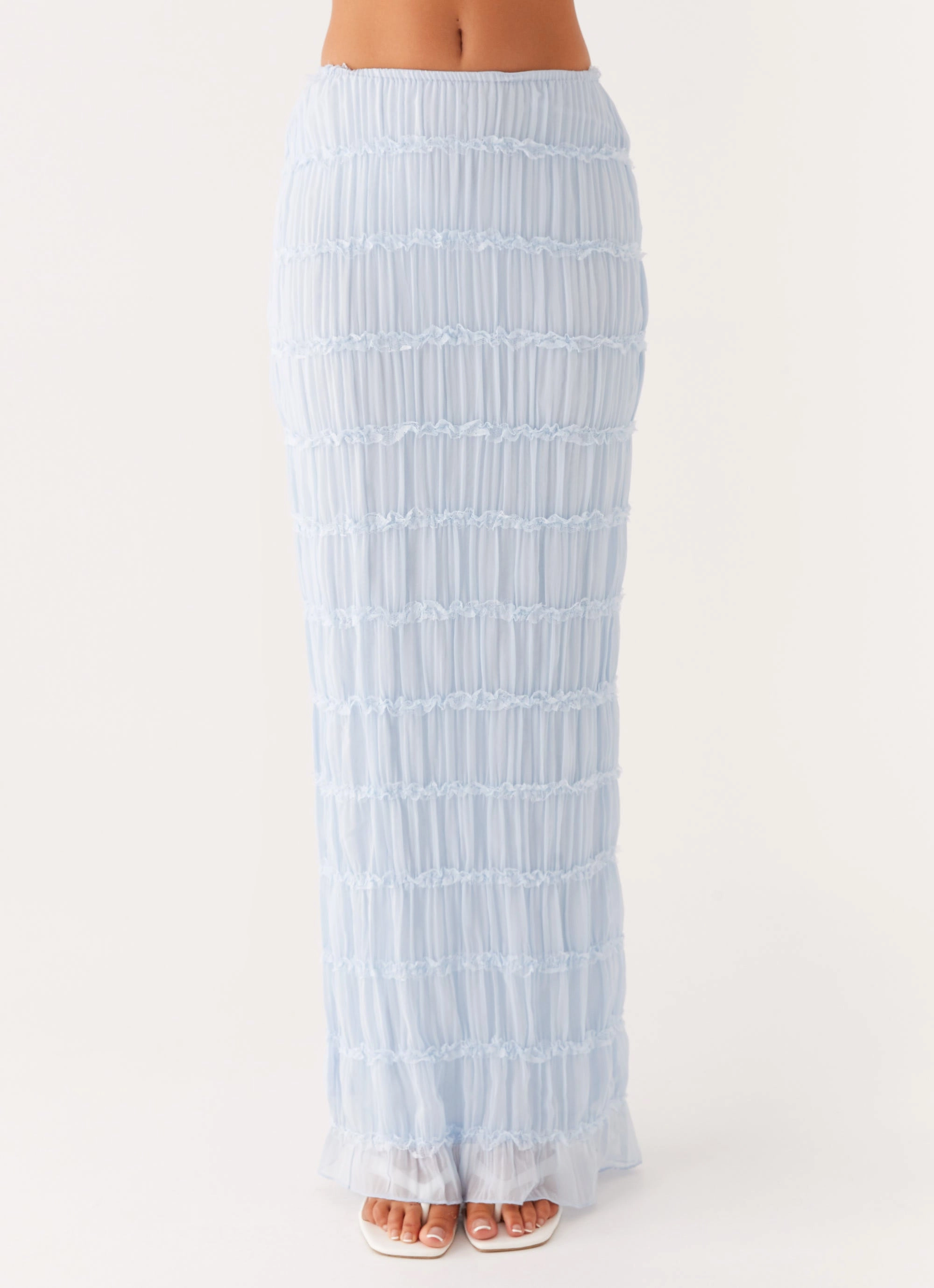 Daydreaming Low Rise Maxi Skirt - Blue