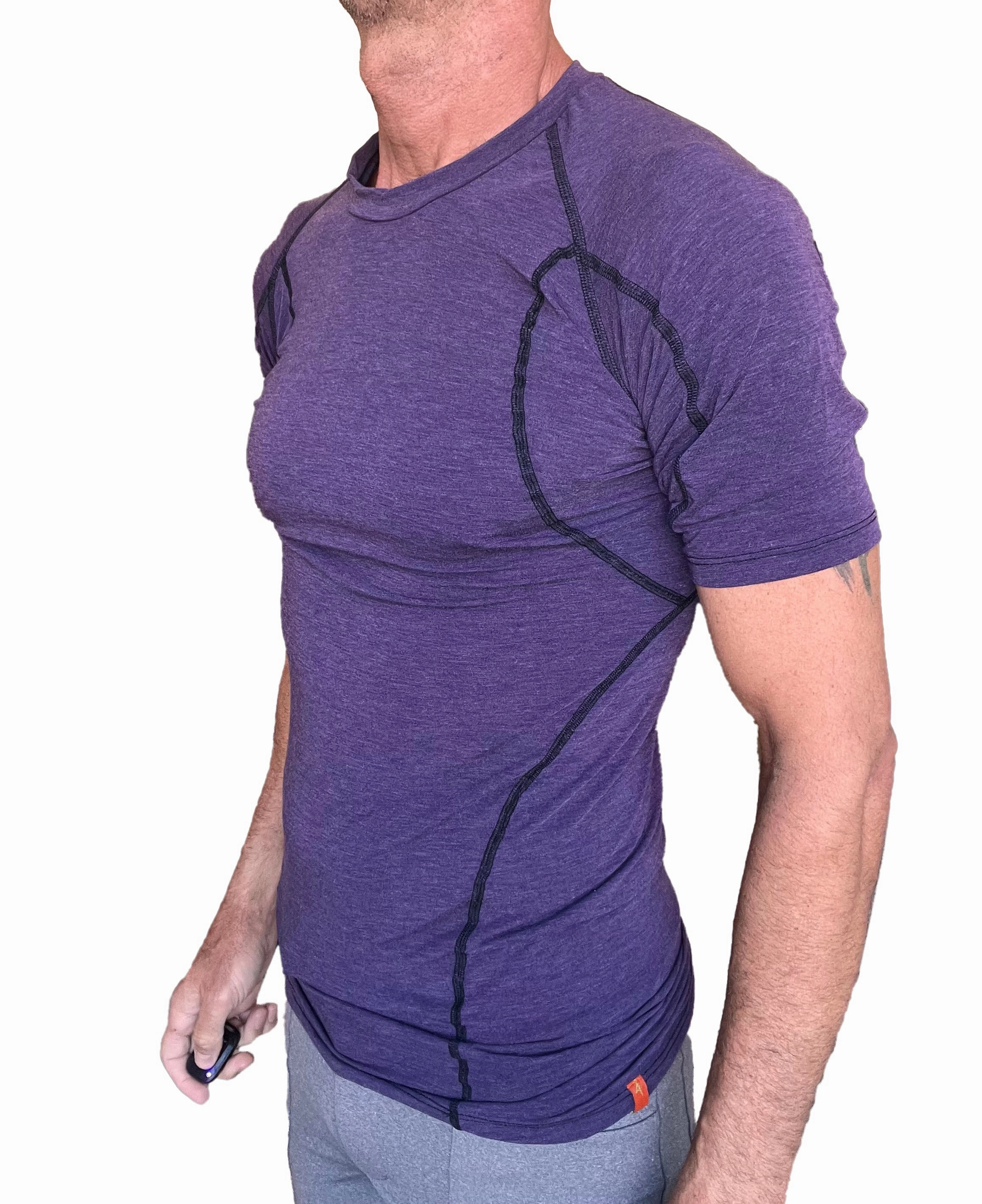 Designer Raglan Crew-Neck Tee (Eggplant Purple)