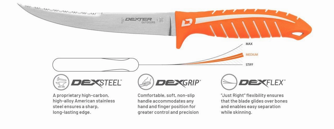 Dexter Dextreme 7" Dual Edge Flexible Fillet Knife with Sheath