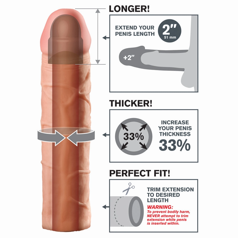 Fantasy X-Tensions Perfect 2" Firm Tip Penis Extension Sleeve