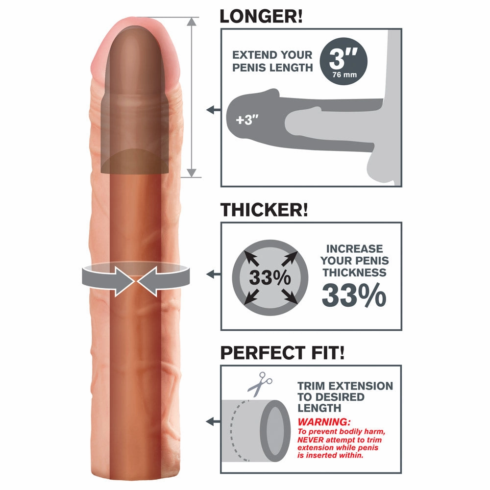 Fantasy X-Tensions Perfect 3" Firm Tip Penis Extension Sleeve