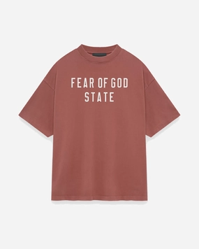 FOG ESSENTIALS FALL24 STATE CRIMSON HEAVY CREWNECK TEE