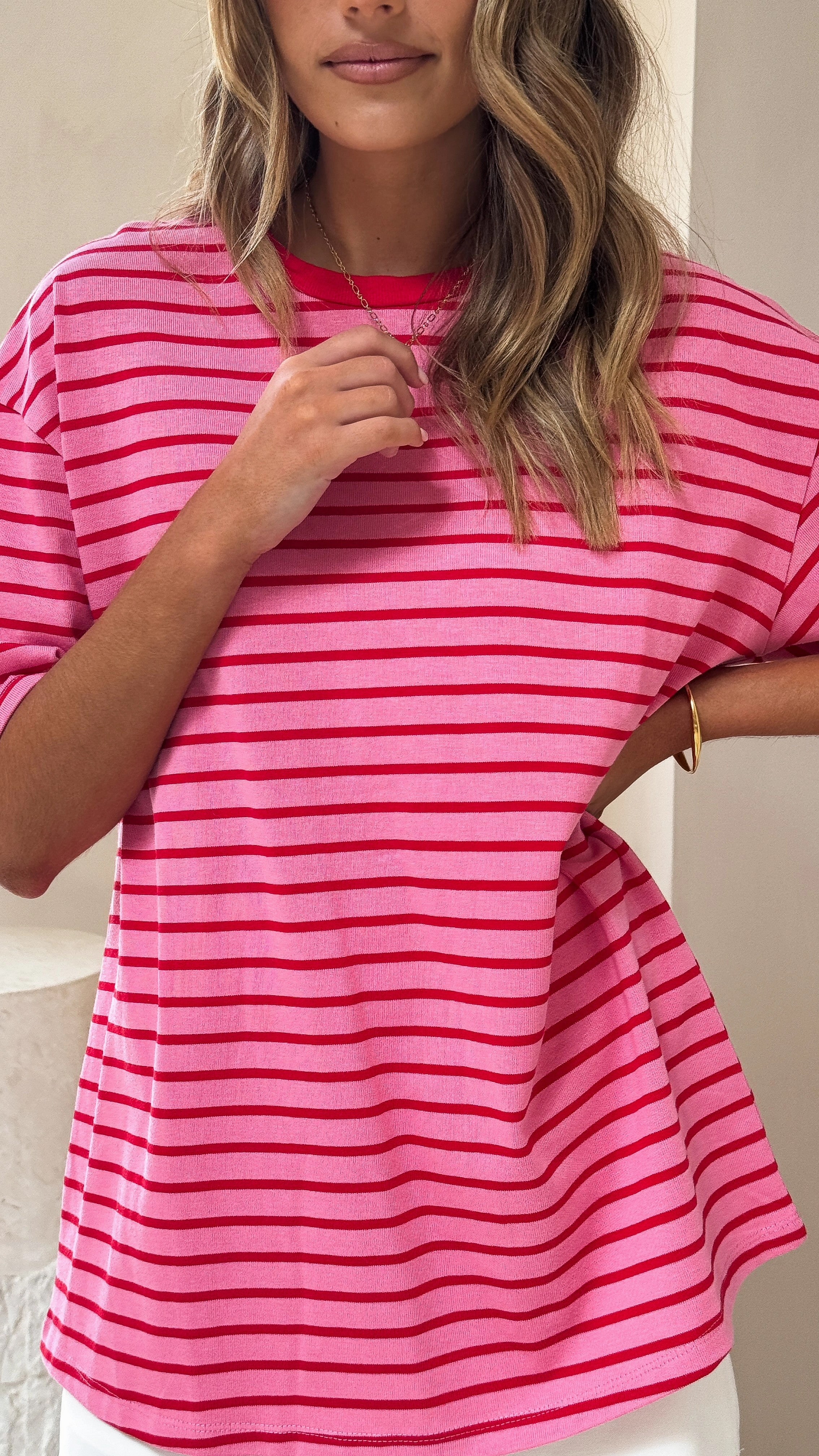 Jeto Oversized Tee - Pink/Red