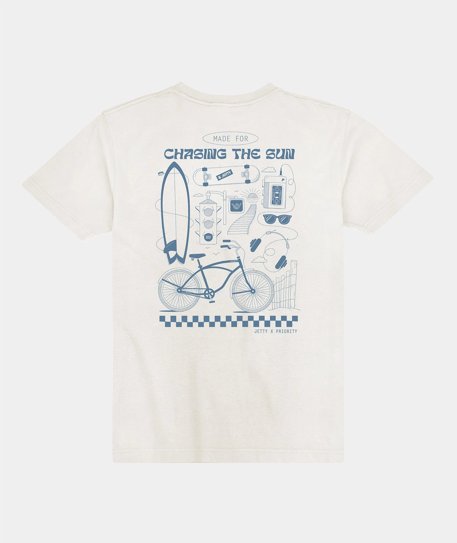 Jetty x Priority Bikes Sun Chaser Tee - White