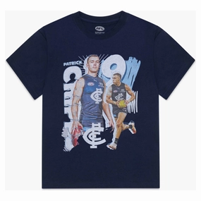 Junior's AFL Carlton Blues Football Club Patrick Cripps Landmark Player Tee