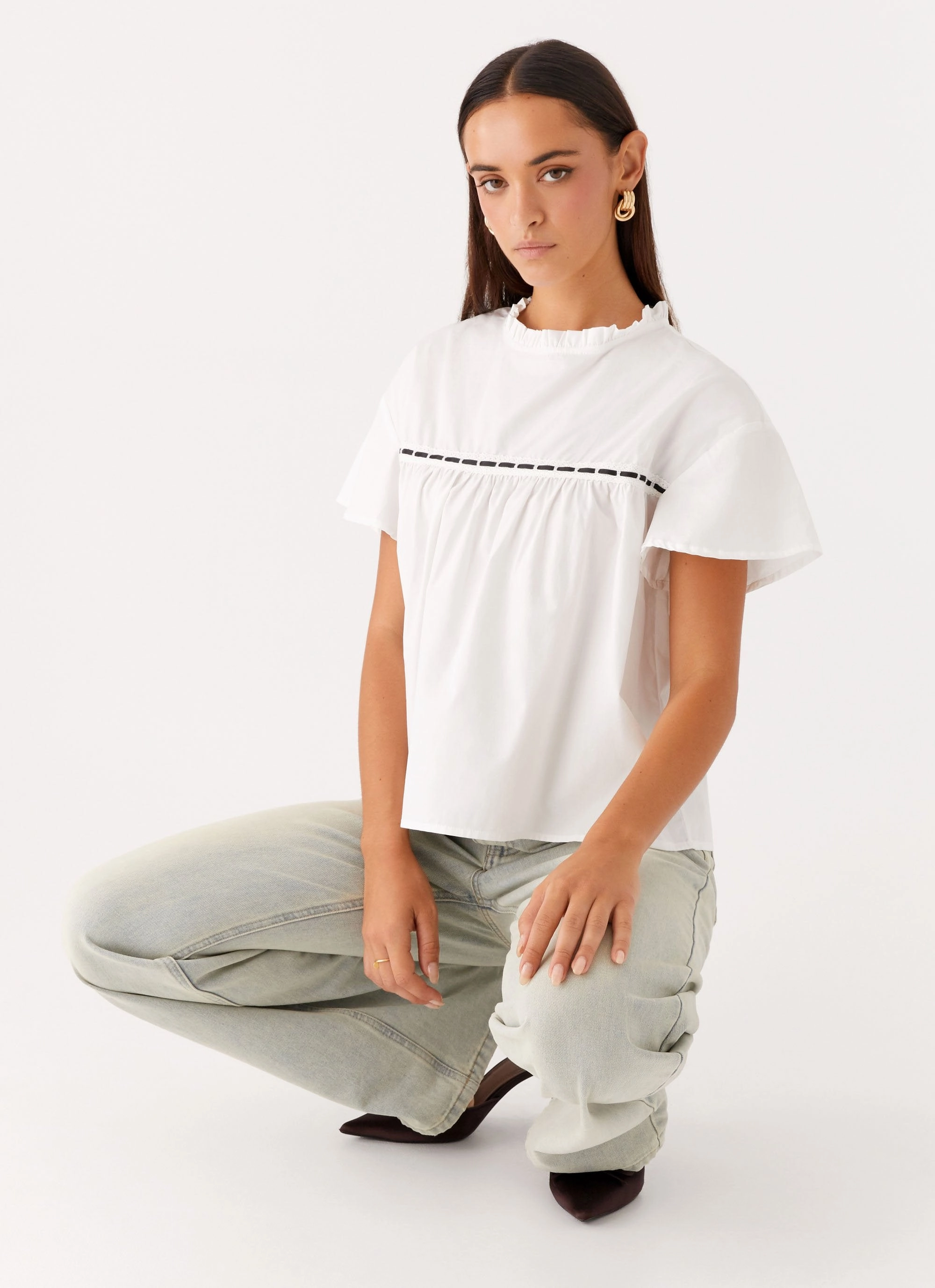 Lila Babydoll Top - White