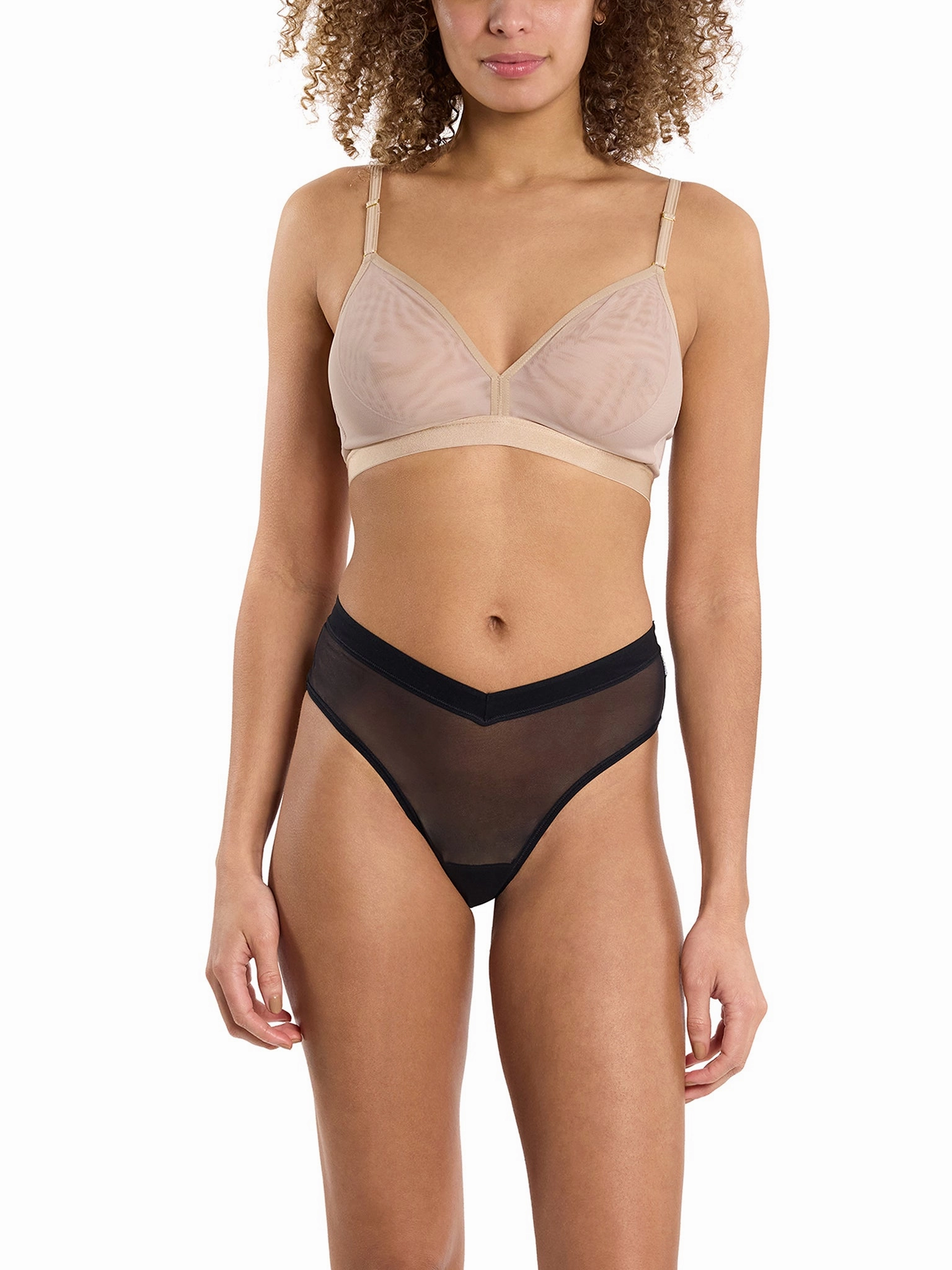 Mesh Triangle Bralette Chai