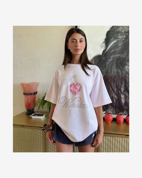 MR WINSTON CHESCA DIAMOND SOFT PINK TEE