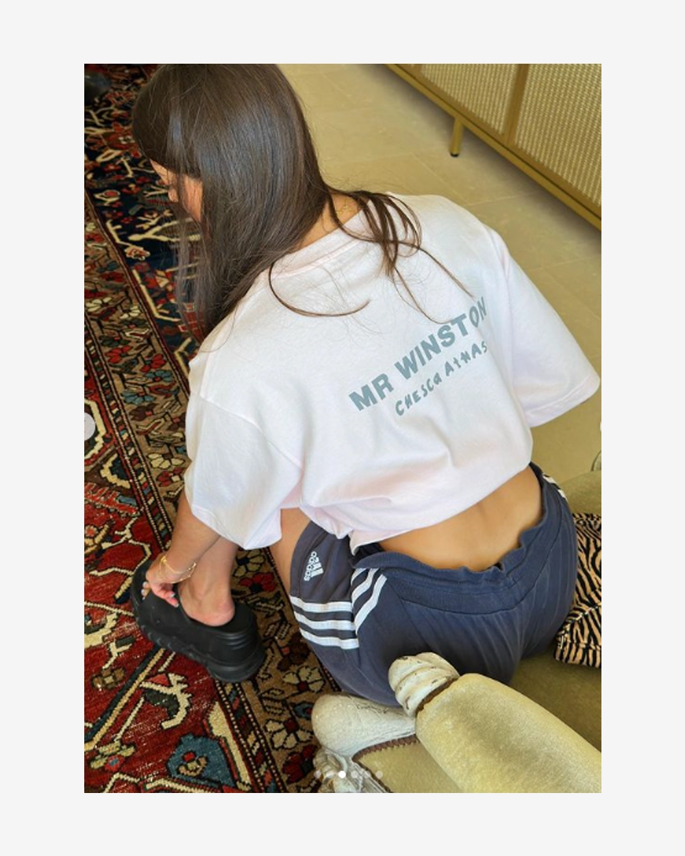 MR WINSTON CHESCA DIAMOND SOFT PINK TEE