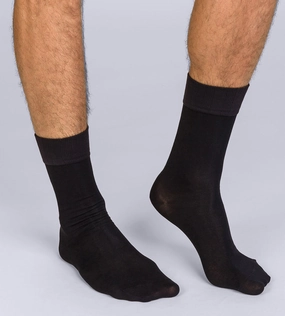 Pack of 2 pairs of black Homme Soft Touch mid calf socks for men