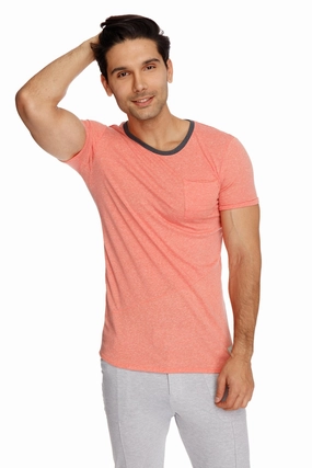 Perfect Pocket Crew-Neck Tee (Apricot Slub)