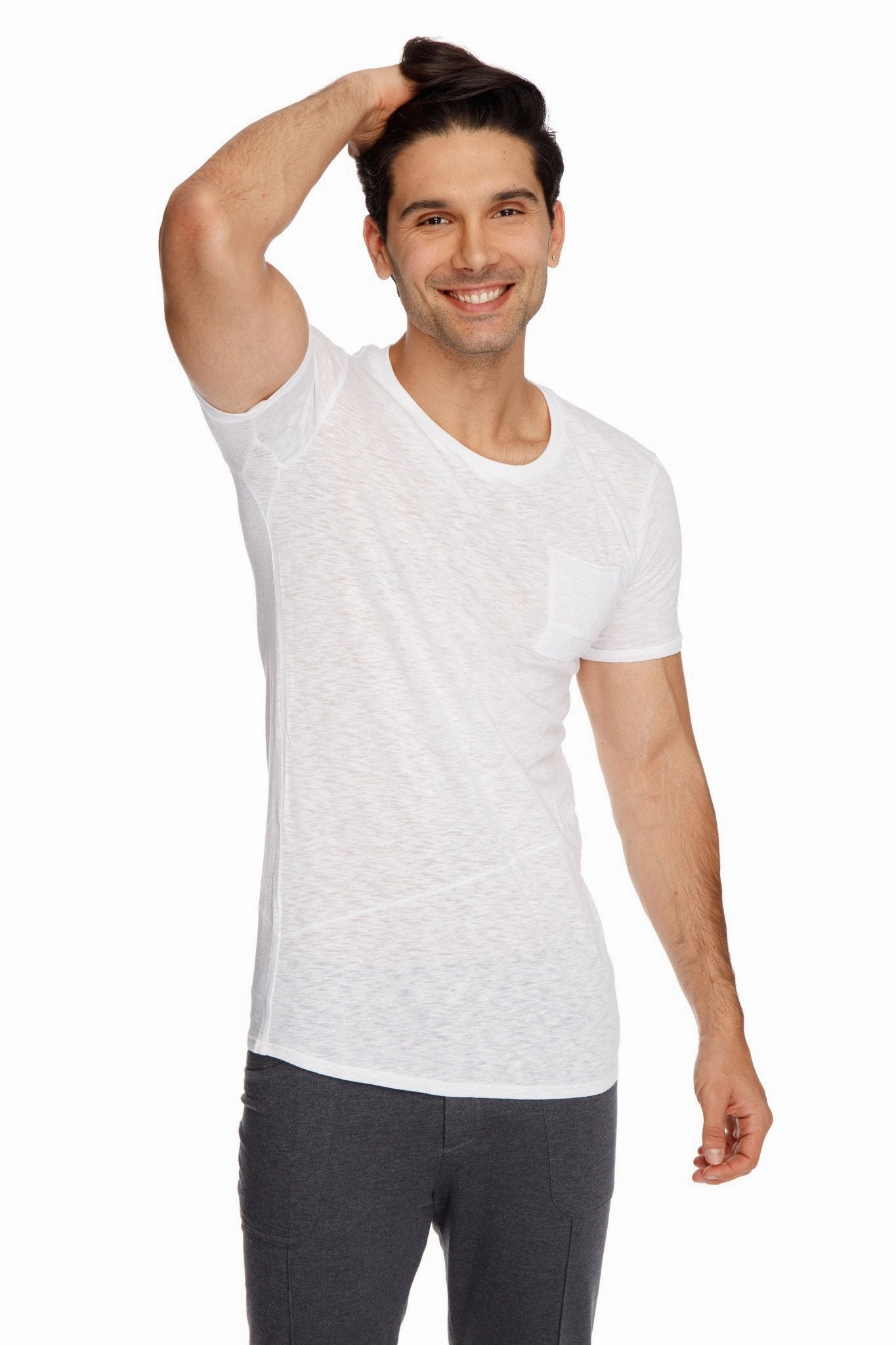 Perfect Pocket Crew-Neck Tee (White Slub)