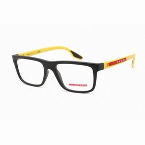 Prada Sport Men's Eyeglasses - Black Rubber Plastic Rectangular | 0PS 02OV 08W1O1