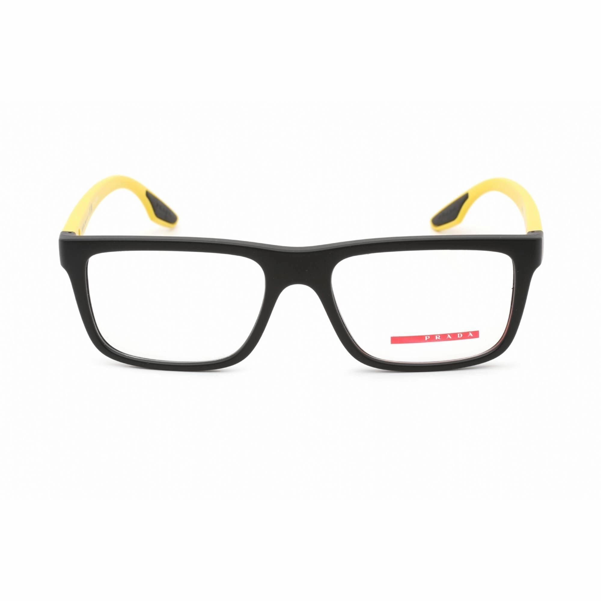 Prada Sport Men's Eyeglasses - Black Rubber Plastic Rectangular | 0PS 02OV 08W1O1