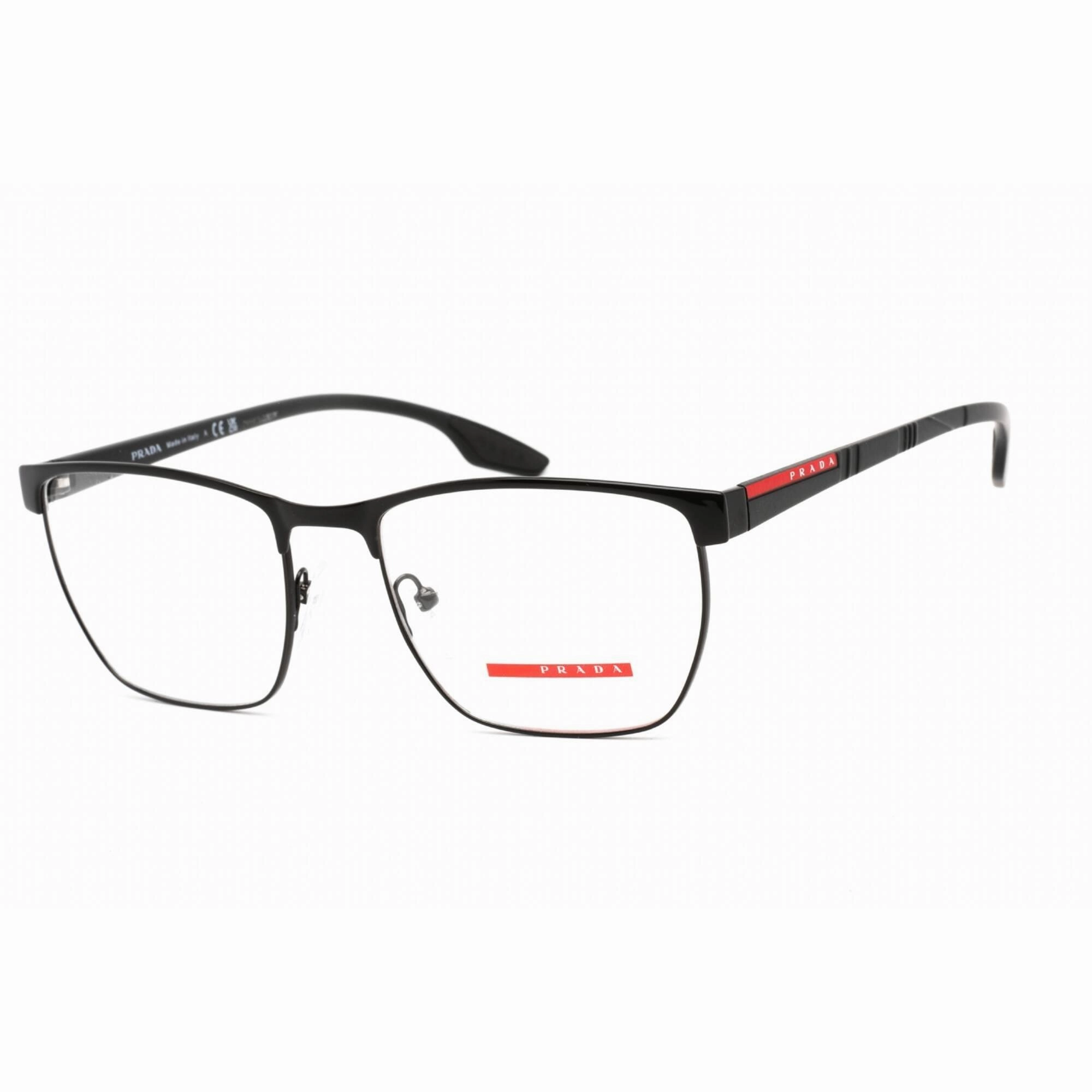 Prada Sport Men's Eyeglasses - Clear Lens Black Metal Square Frame | 0PS 50LV 1AB1O1