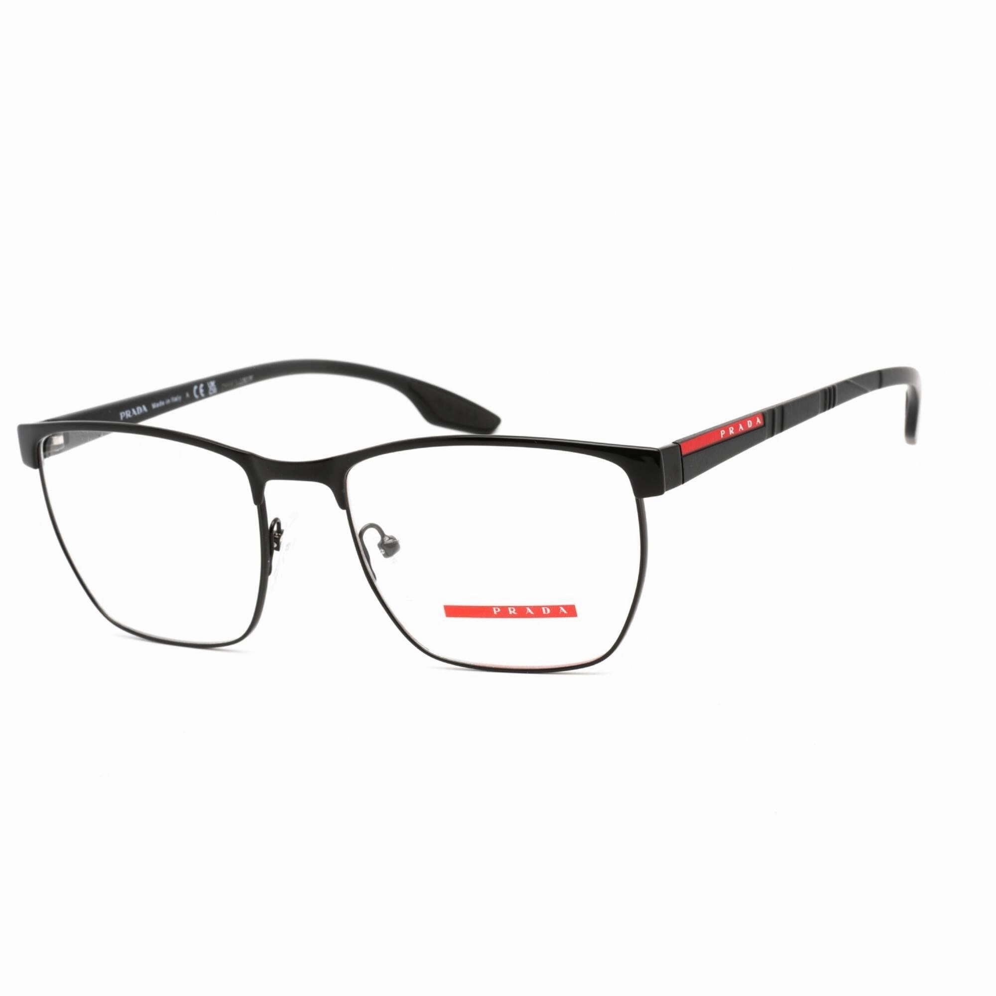 Prada Sport Men's Eyeglasses - Clear Lens Black Metal Square Frame | 0PS 50LV 1AB1O1