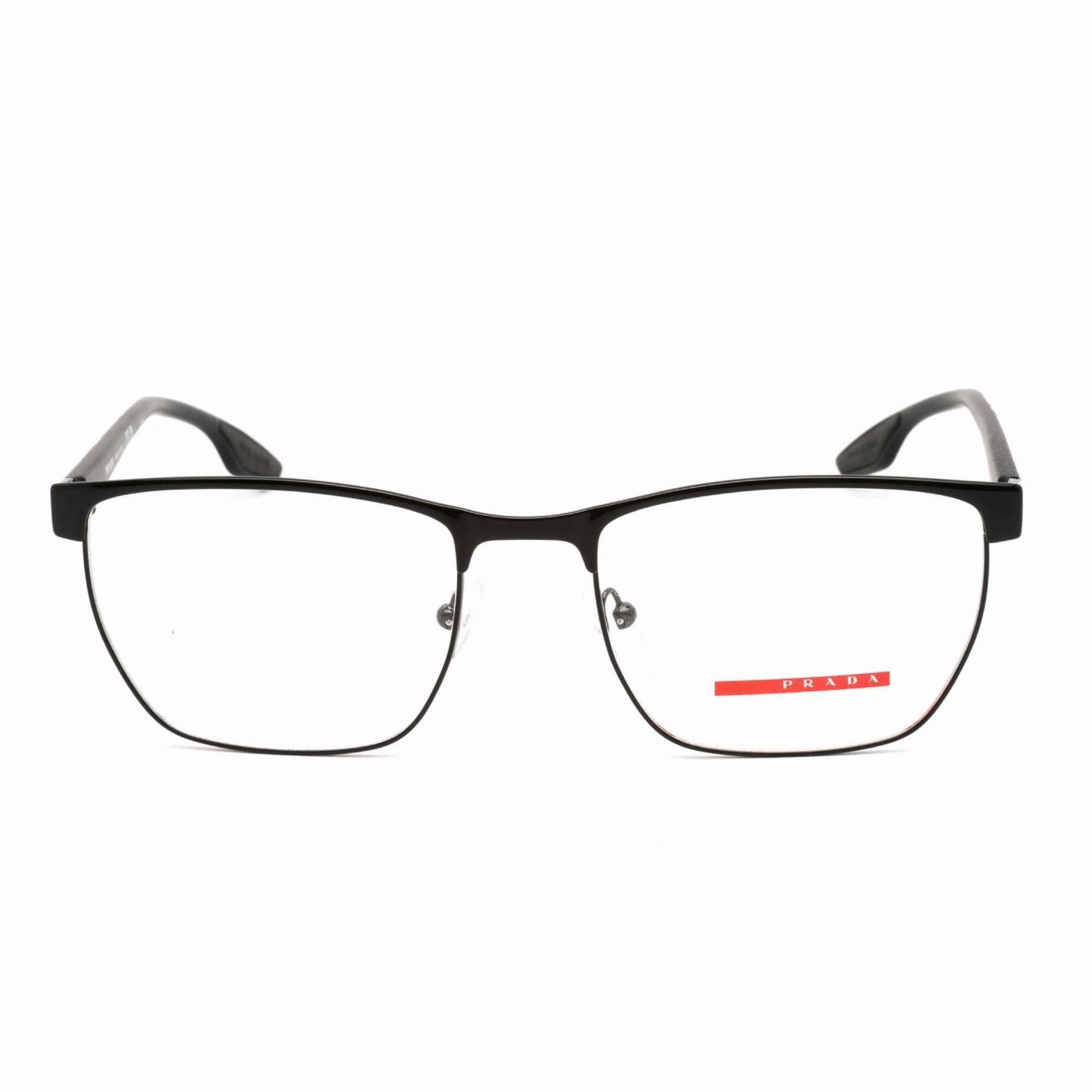 Prada Sport Men's Eyeglasses - Clear Lens Black Metal Square Frame | 0PS 50LV 1AB1O1