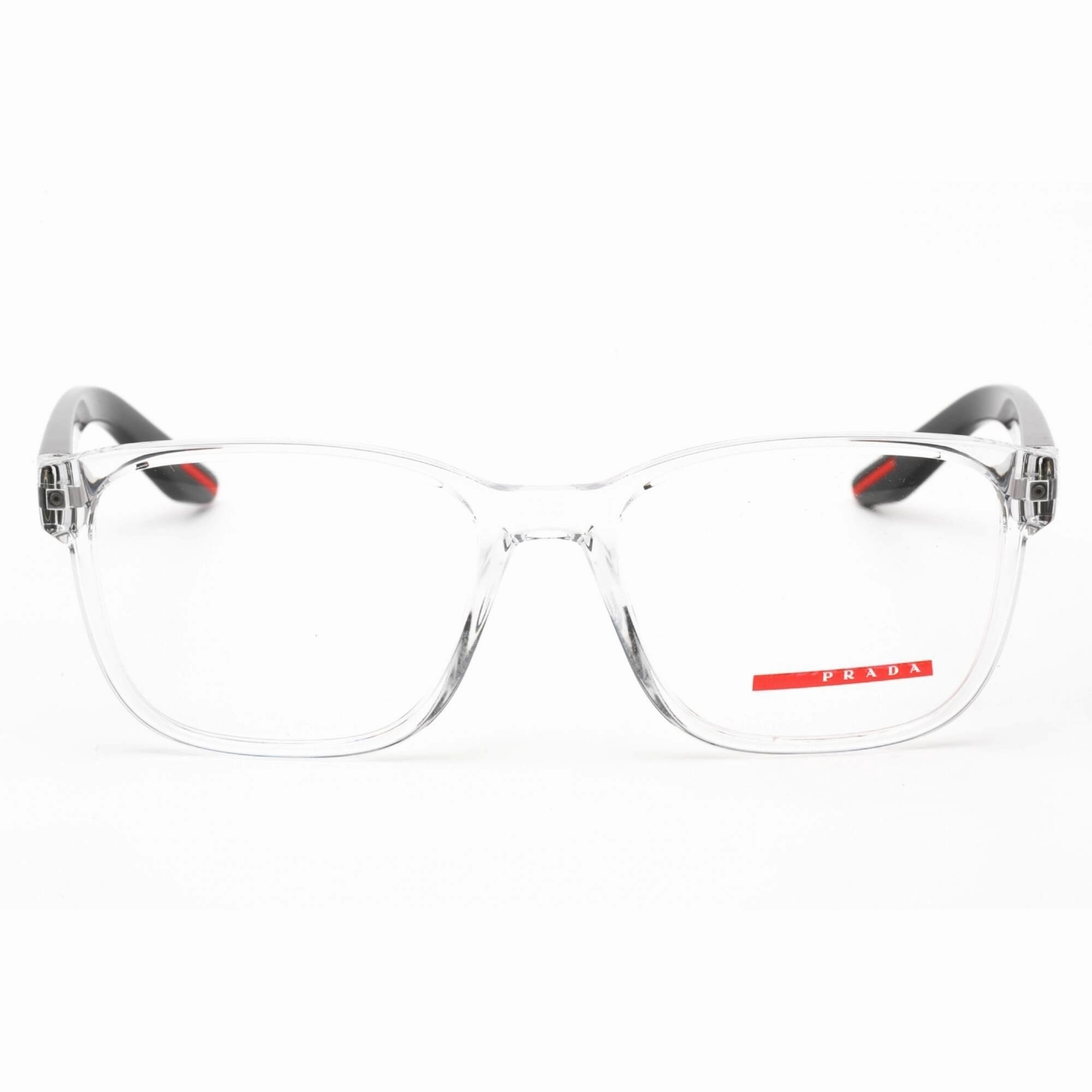 Prada Sport Men's Eyeglasses - Full Rim Square Crystal Plastic Frame | 0PS 06PV 2AZ1O1