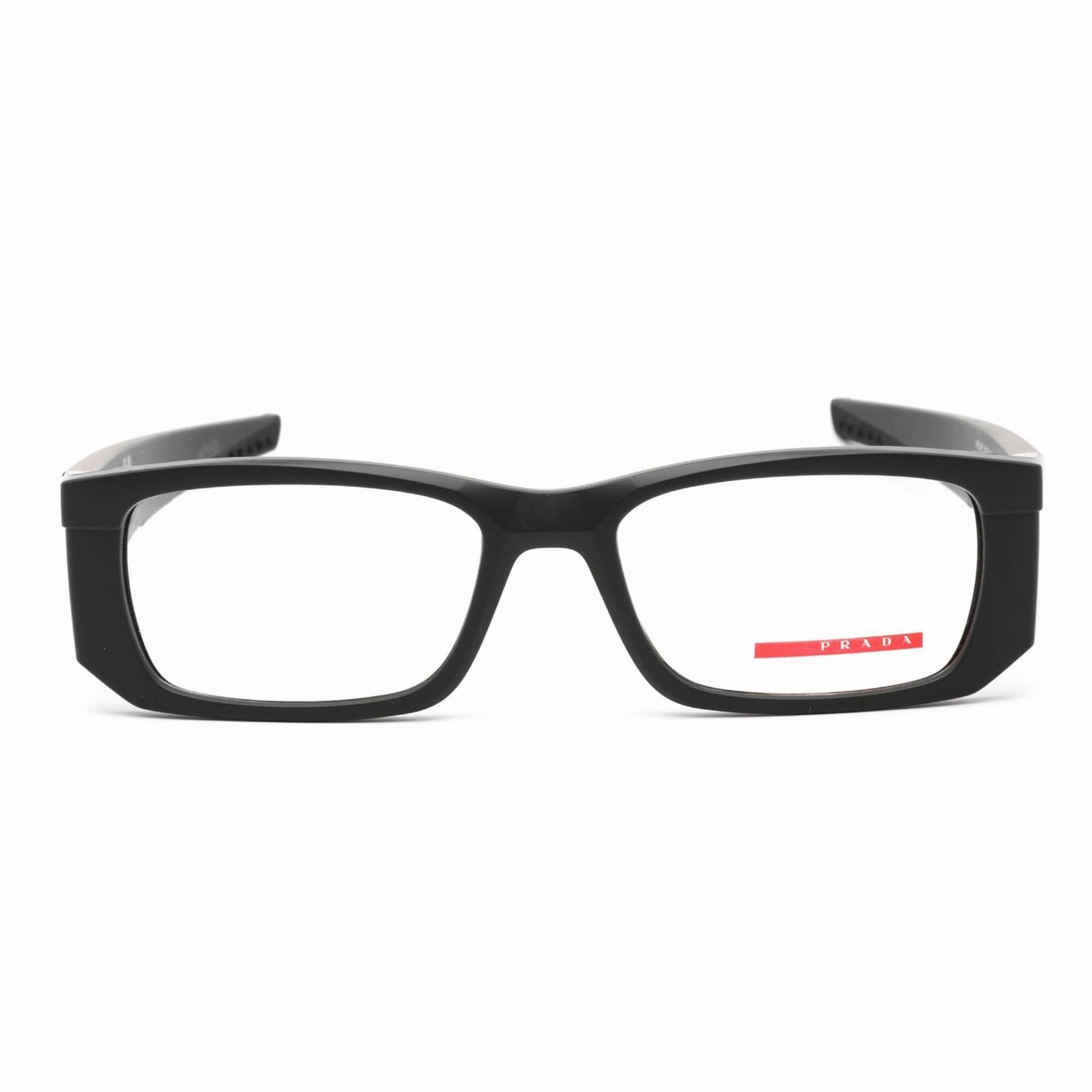 Prada Sport Men's Eyeglasses - Matte Grey Black Rectangular Frame | 0PS 03PV 11C1O1