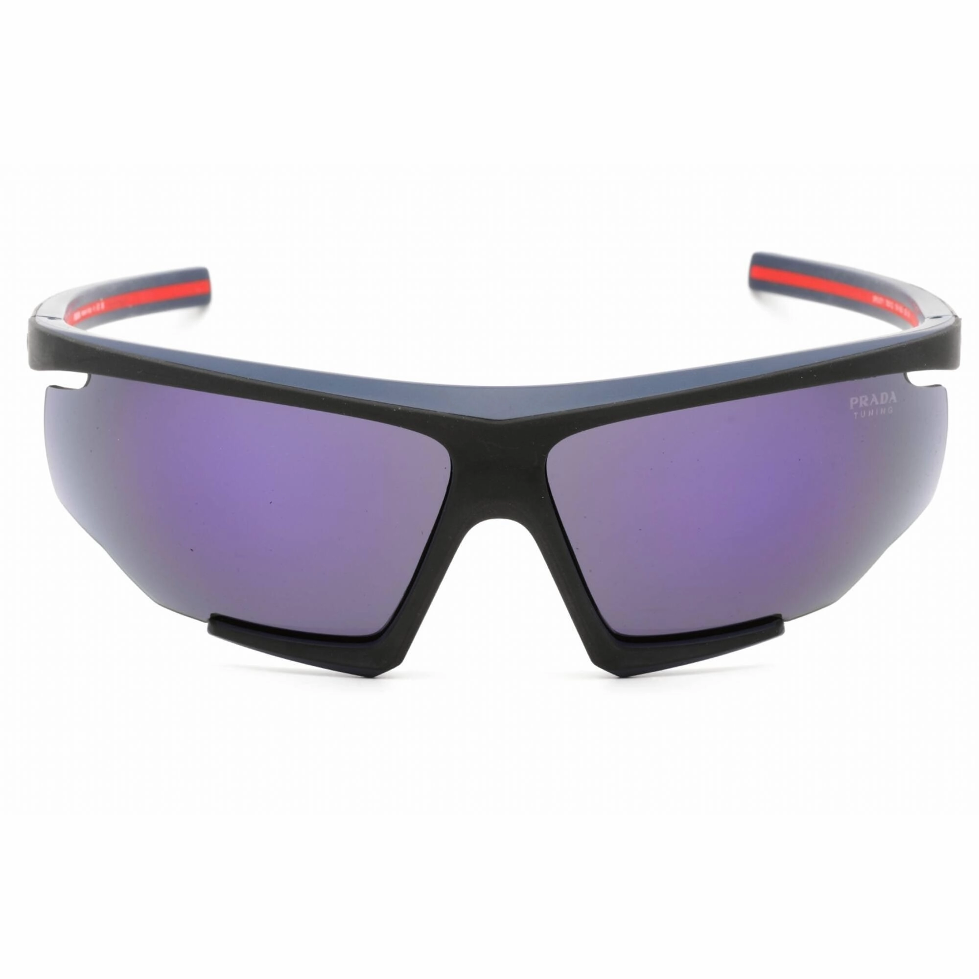 Prada Sport Men's Sunglasses - Half Rim Black/Red Rubber Acetate | 0PS 07YS 13K05U