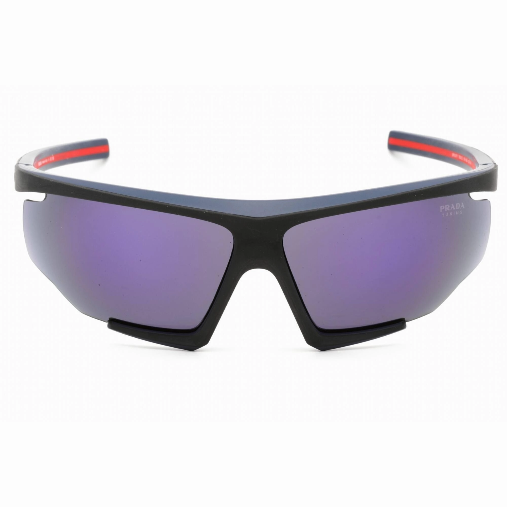 Prada Sport Men's Sunglasses - Half Rim Black/Red Rubber Acetate | 0PS 07YS 13K05U