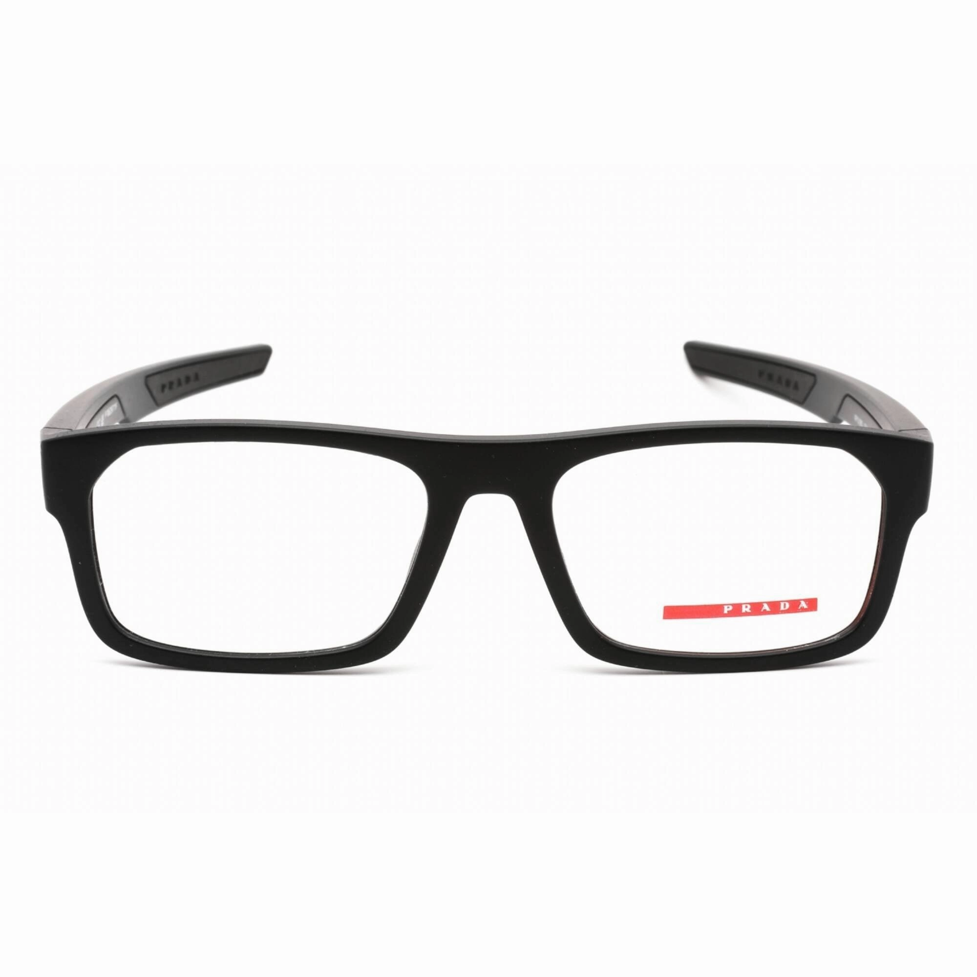 Prada Sport Women's Eyeglasses - Full Rim Black Rubber Plastic Frame | 0PS 08OV DG01O1