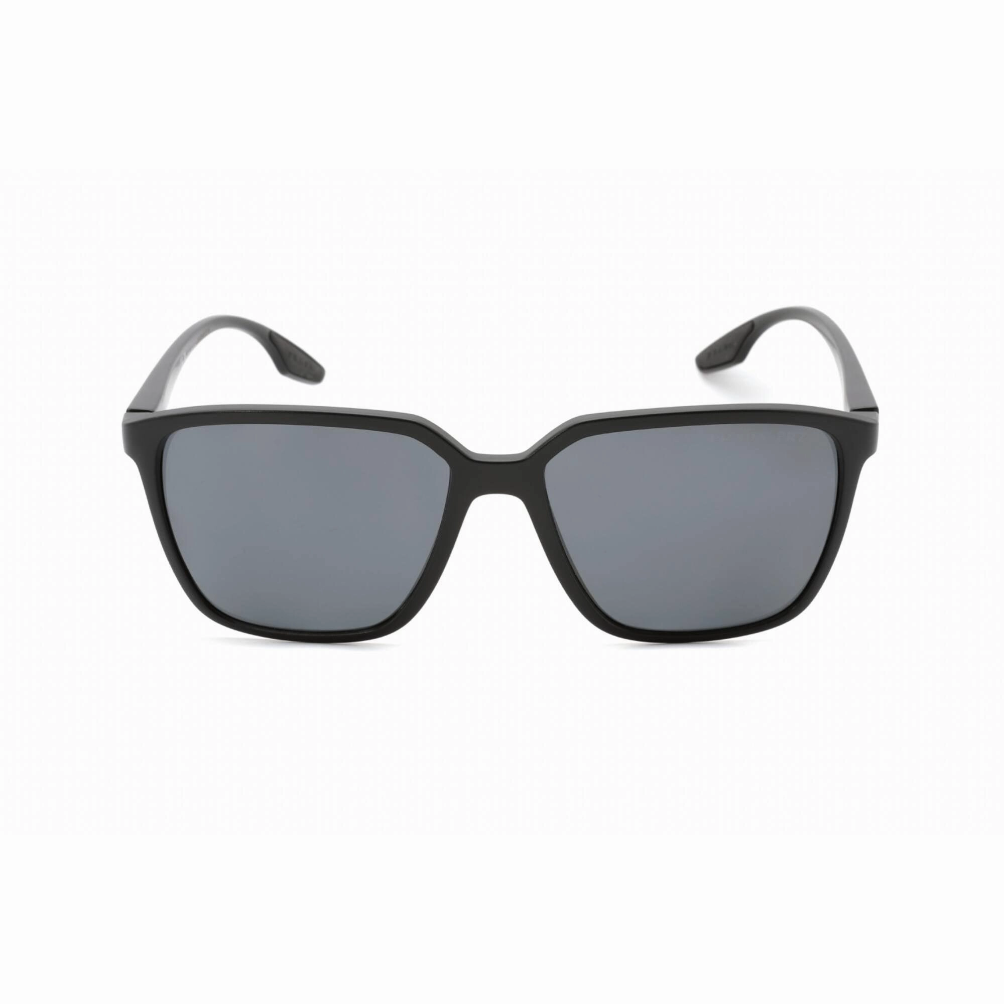 Prada Sport Women's Sunglasses - Black Demi Shiny Rectangular Frame | 0PS06VS 1BO5Z1