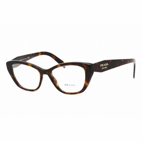 Prada Unisex Eyeglasses - Sport Wraparound Shape Havana Acetate Frame | PR19WV 2AU1O1