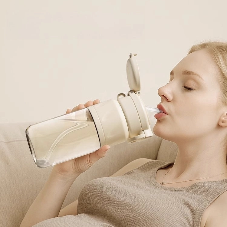 Sidagar Dual-Drink PPSU Water Bottle for Maternity - 600mL BPA-Free, Heat-Resistant, Anti-Spill with Gravity Straw & Dual Modes
