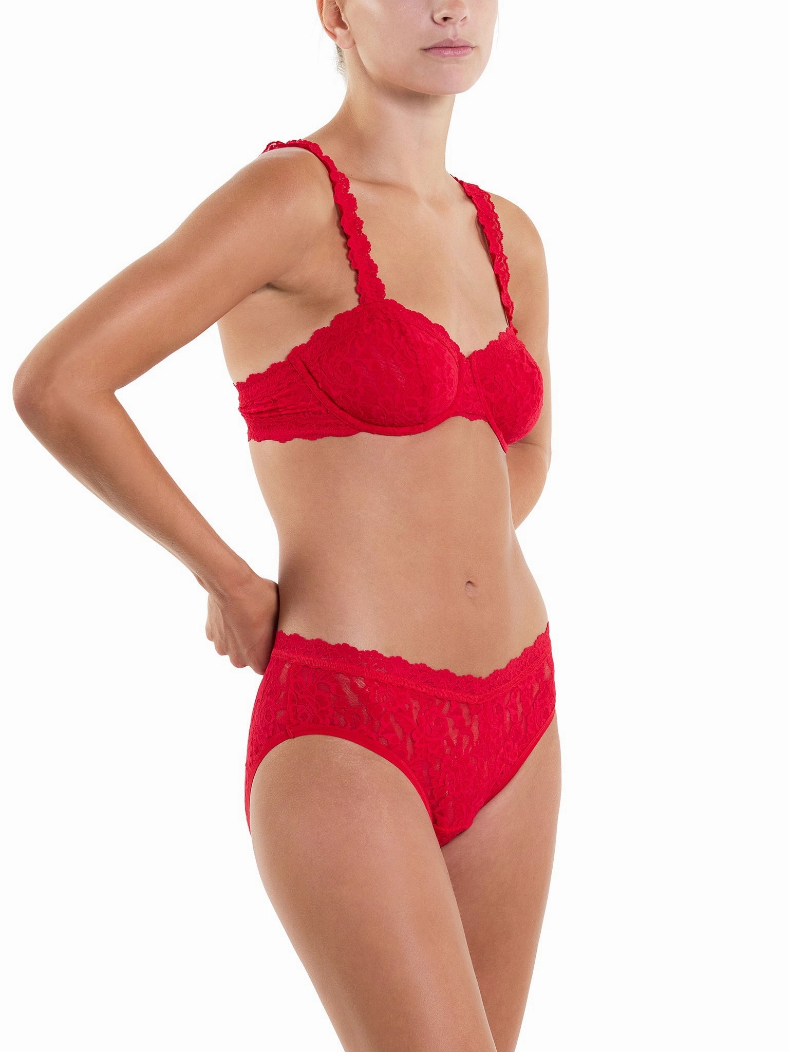 Signature Lace® V-Front High Cut Brief Red Sale