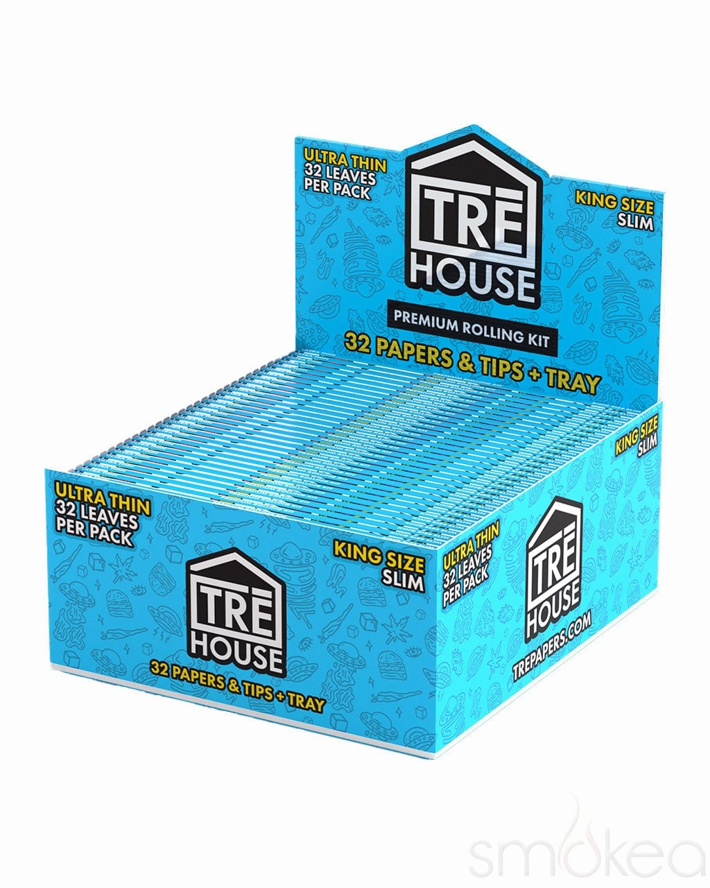 TRĒ House King Size Slim Premium Ultra Thin Rolling Papers Kit