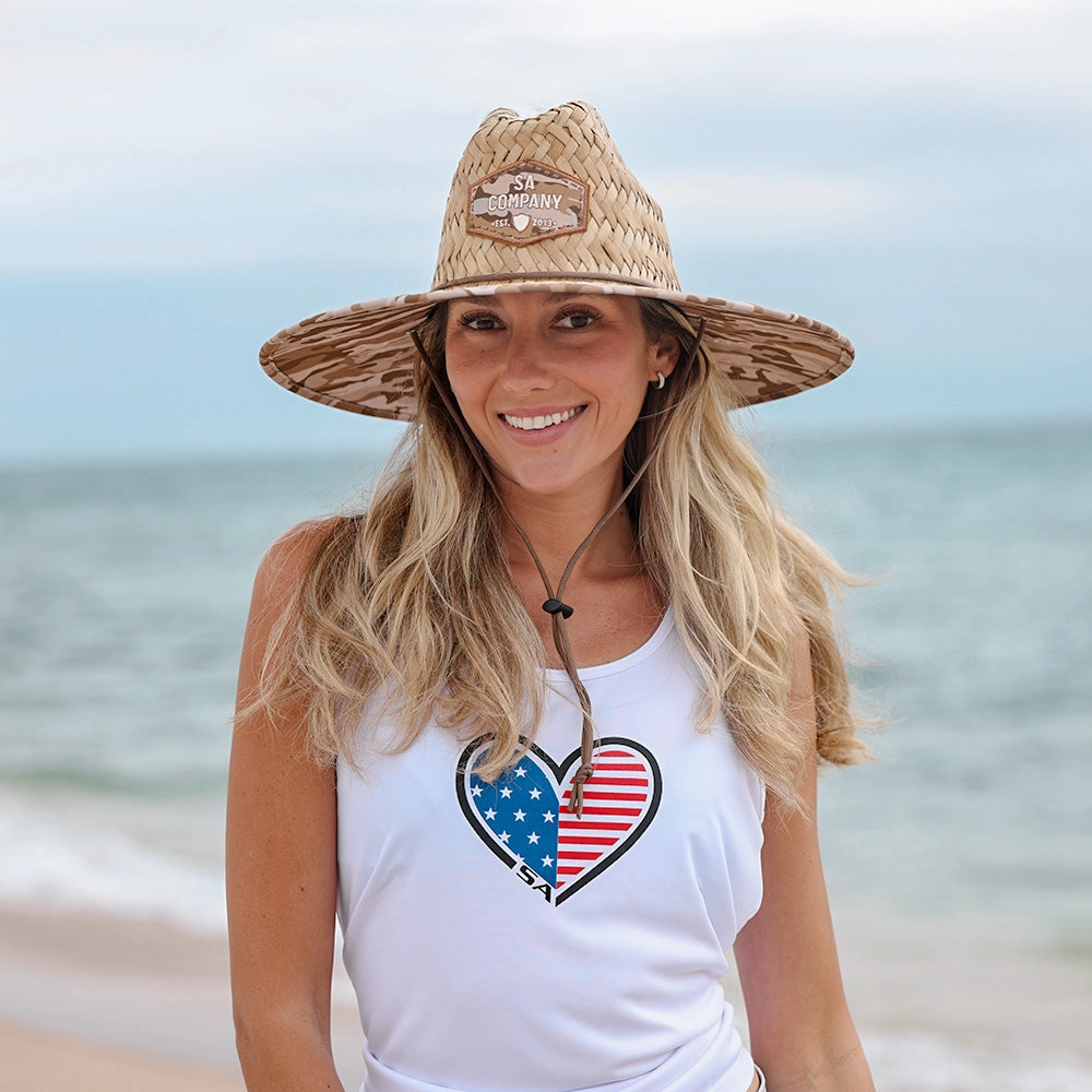 Under Brim Straw Hat | Desert Military Camo