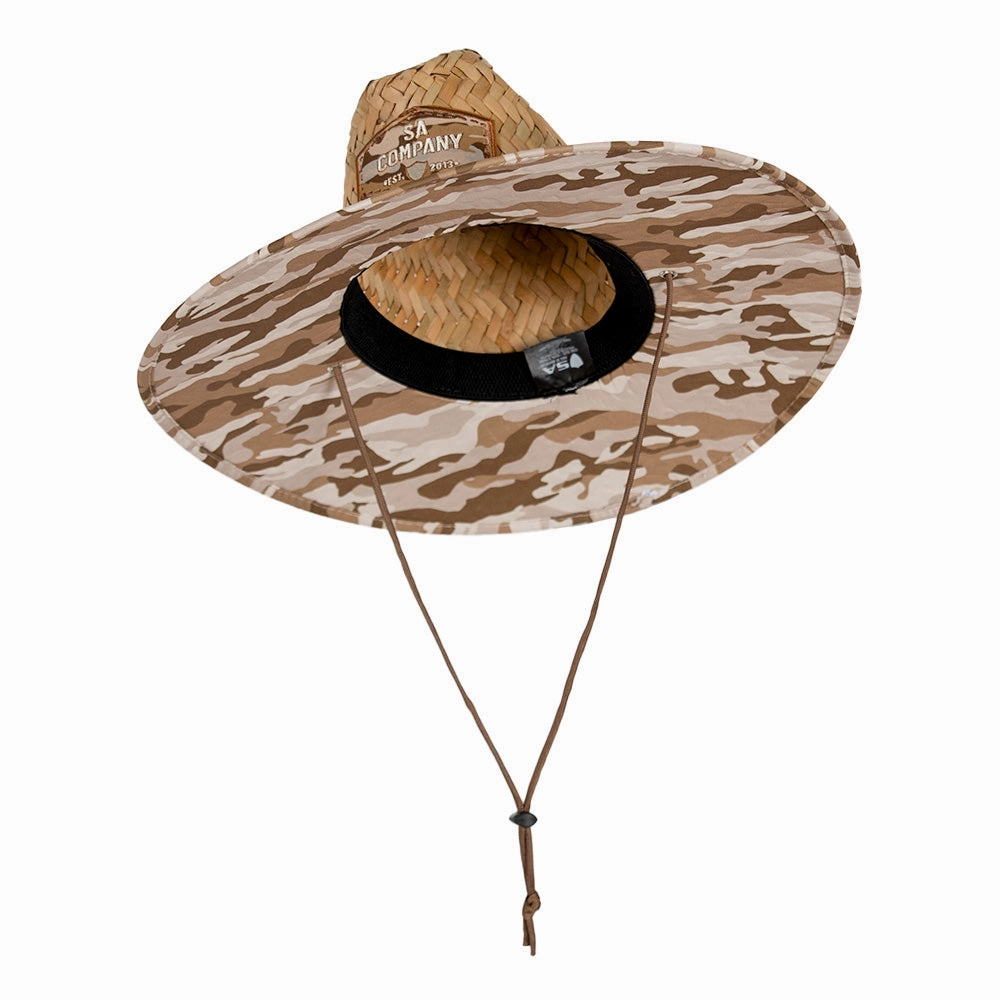 Under Brim Straw Hat | Desert Military Camo